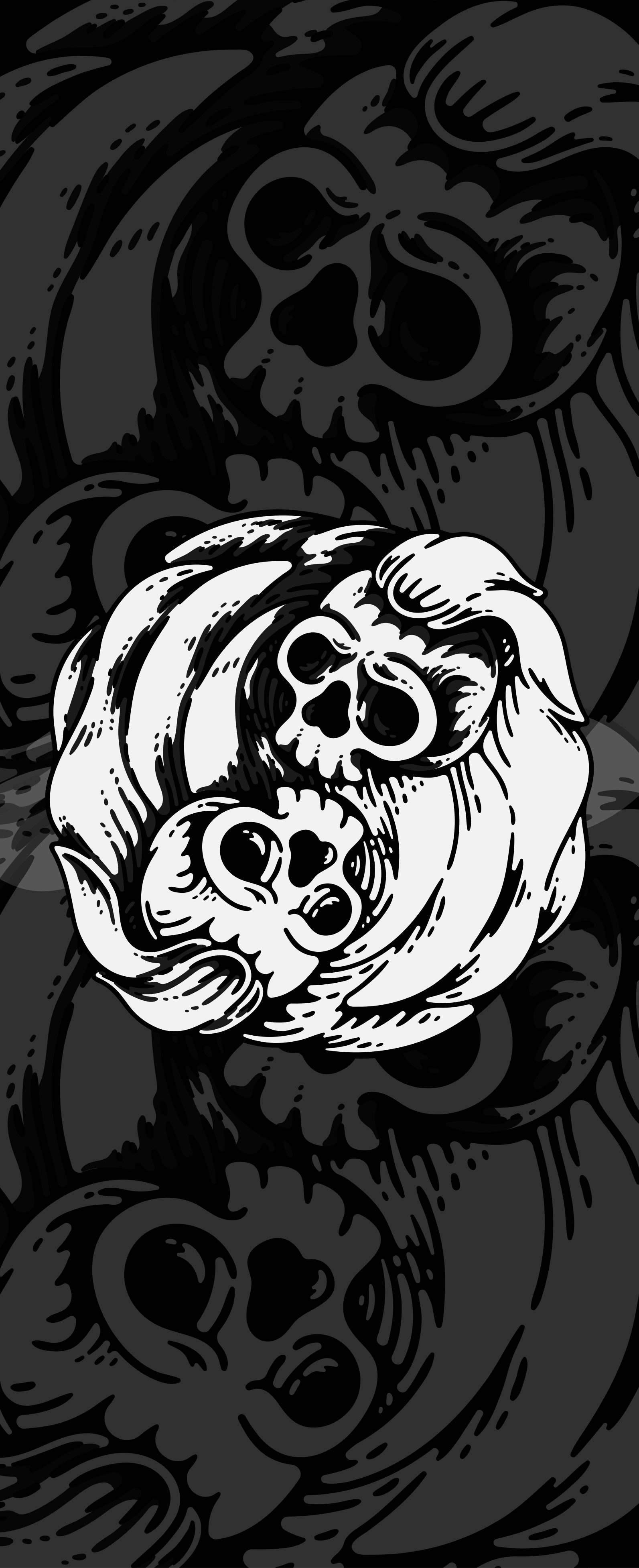 črno -bela nalepka za vrata yin yang - TenStickers