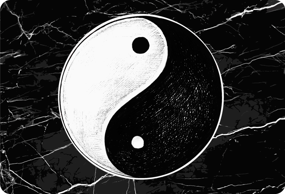 Autocolante para laptop emblema yin yang - TenStickers