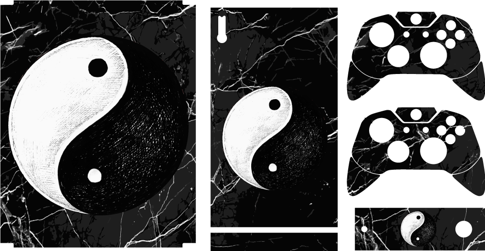 宇宙飞船贴纸 阴阳概念 - TenStickers