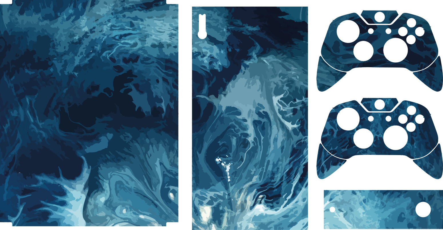 엑스박스 비닐 접착제 해양 소용돌이 표면 - TenStickers