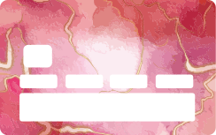 Naklejka na kartę płatniczą Różowy i złoty efekt marmuru - TenStickers