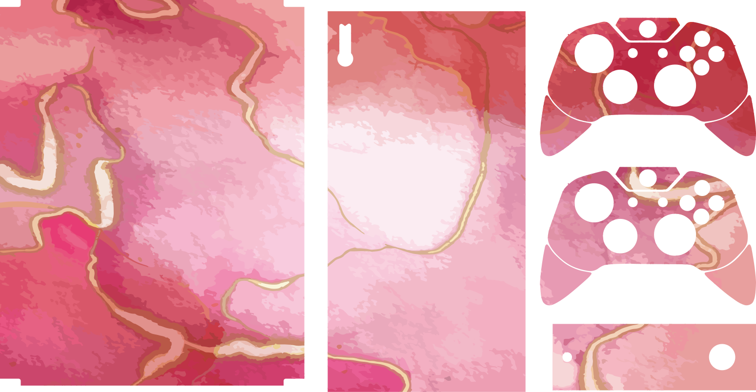 Pembe ve altın mermer efekti xbox dış görünümü - TenStickers