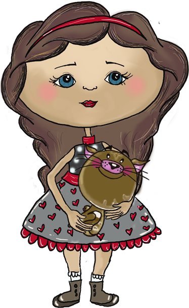 키즈 고양이 소녀 벽 스티커 - TenStickers