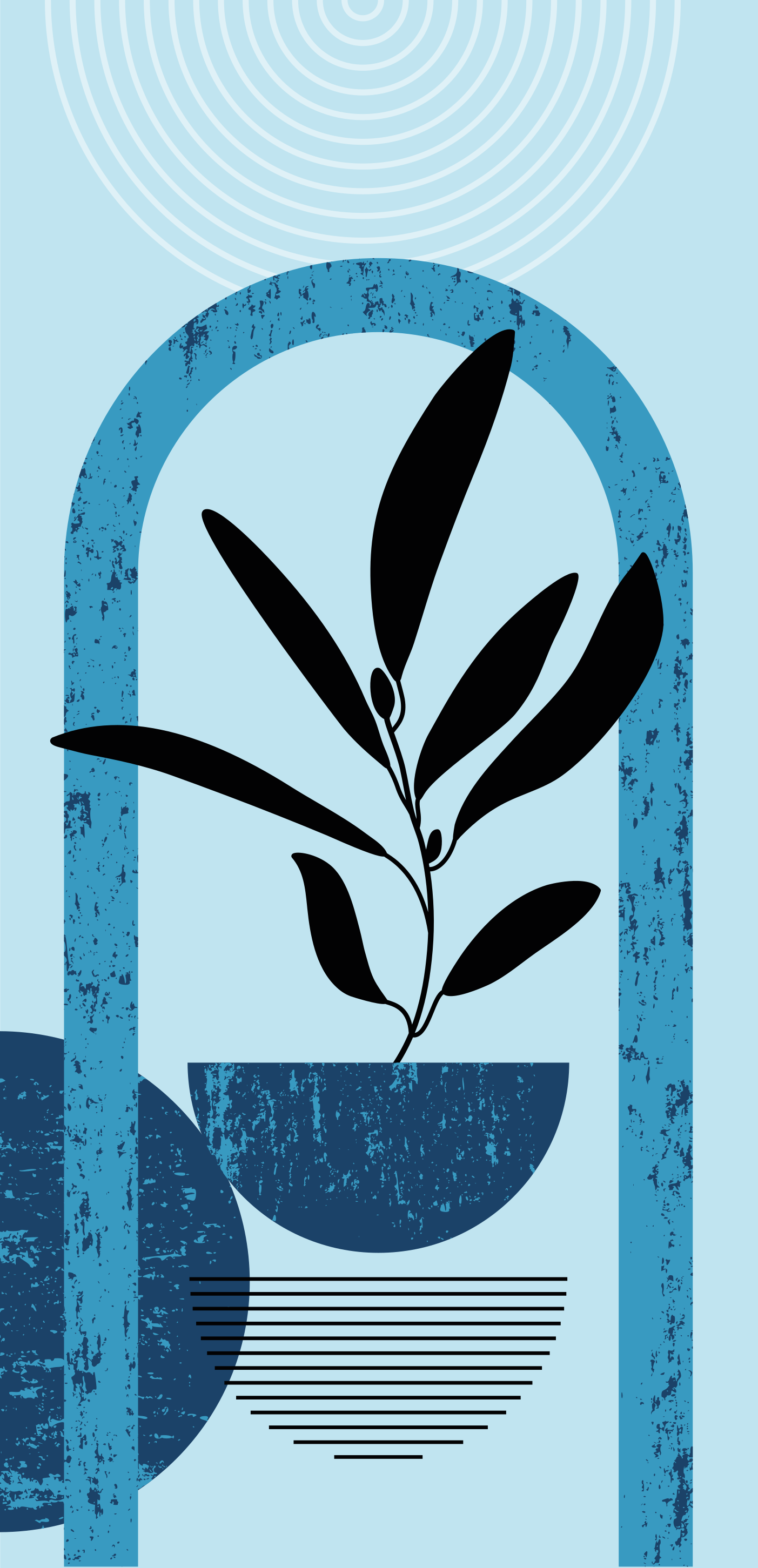 화웨이 스티커 추상적인 식물 디자인 - TenStickers