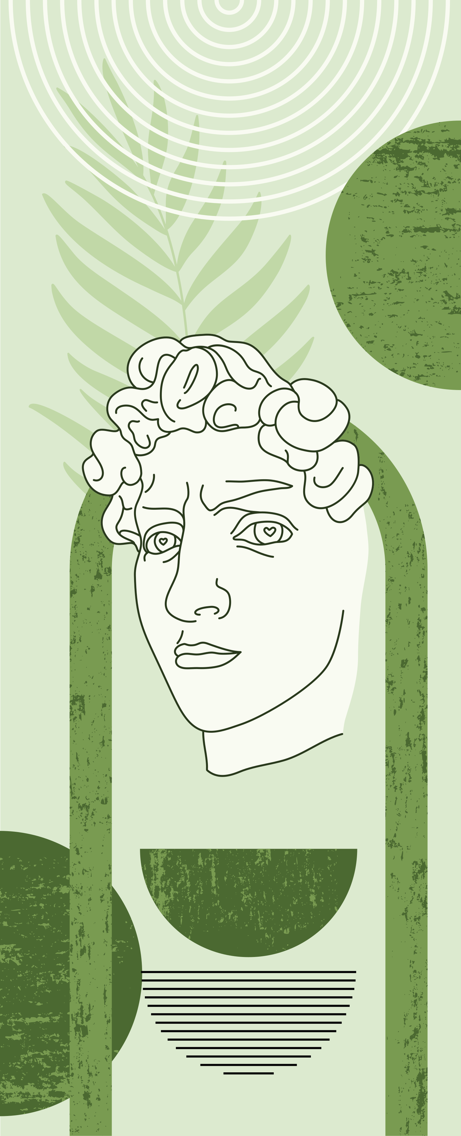 Naklejka na drzwi Antyczna rzeźba dawida w minimalistycznym stylu - TenStickers