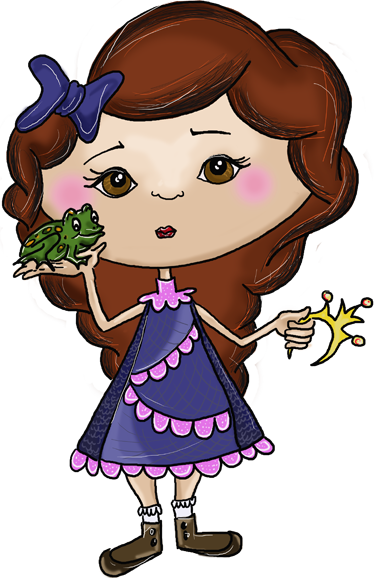 Little Girl with Toad Sicker - TenStickers