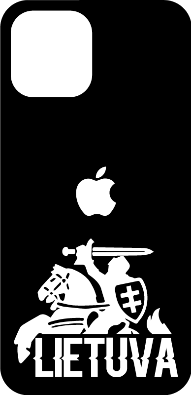 Vytis logotipas ir tekstas lietuva iphone lipdukas - „Tenstickers“