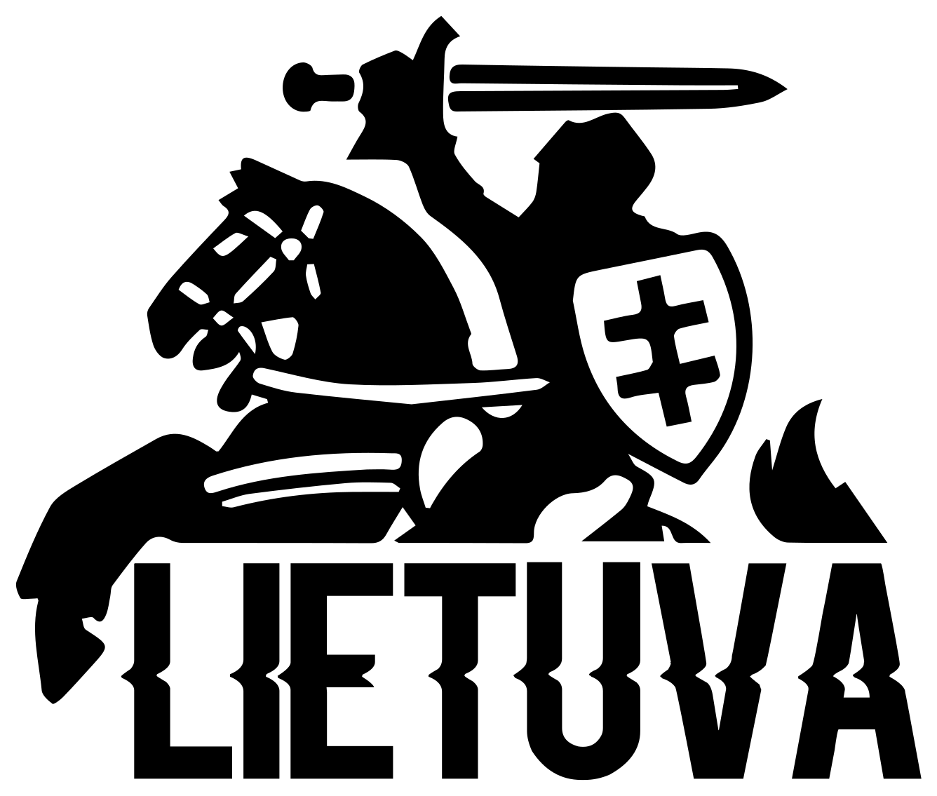 Vyčio logotipas ir tekstas lietuva automobilio lipdukas - „Tenstickers“