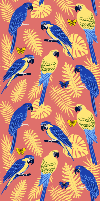 Sticker frigo motifs de perroquets colorés - TenStickers