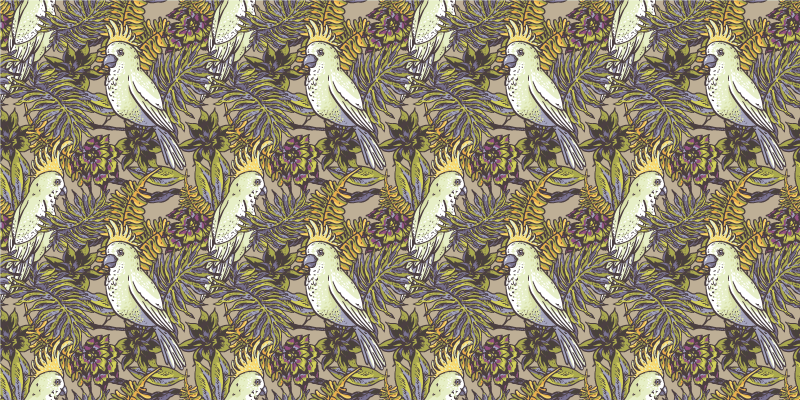 Amazonští papoušci skandinávský nábytkový obtisk - TenStickers