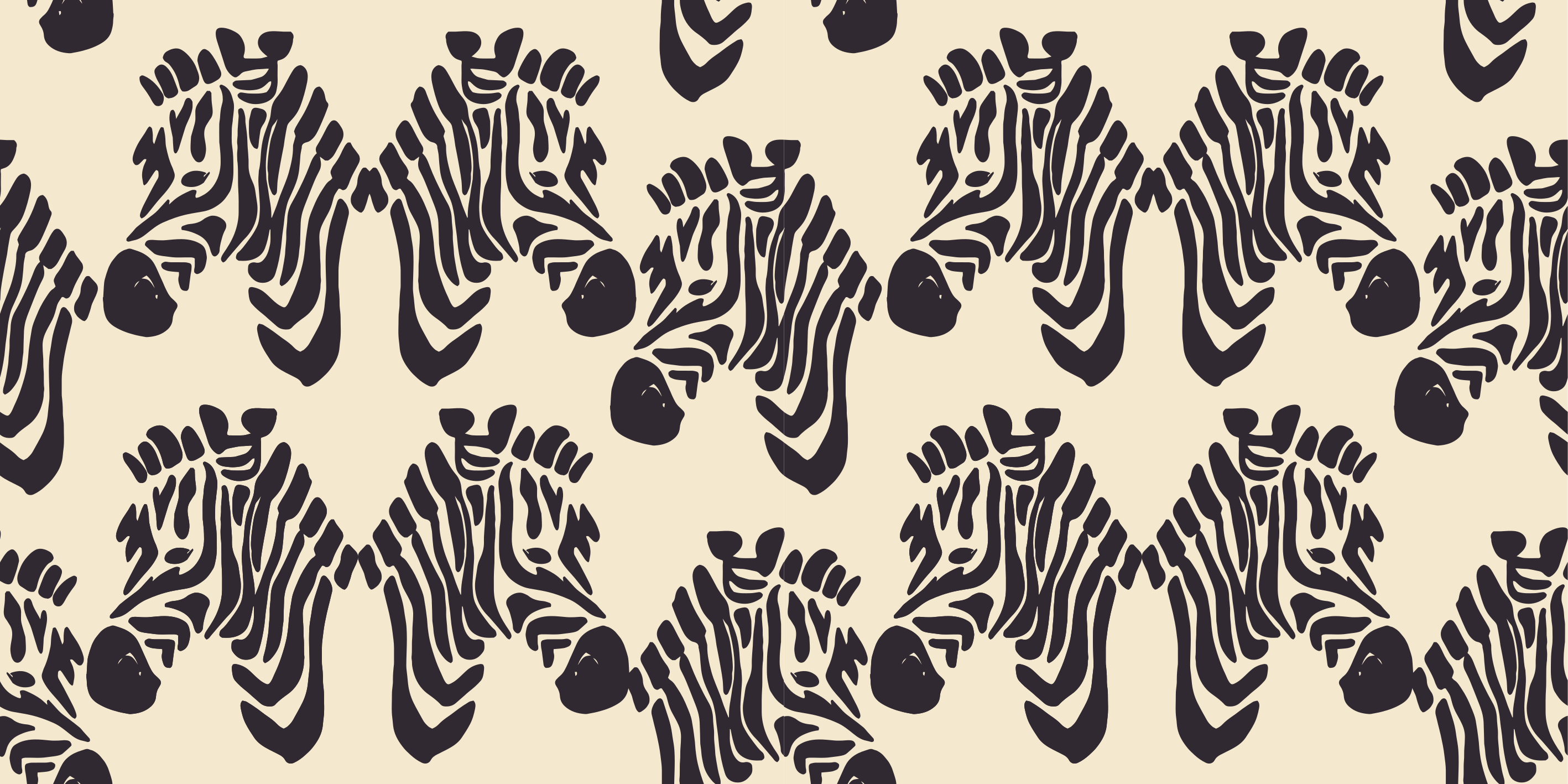 Zebra beige faces furniture sticker - TenStickers