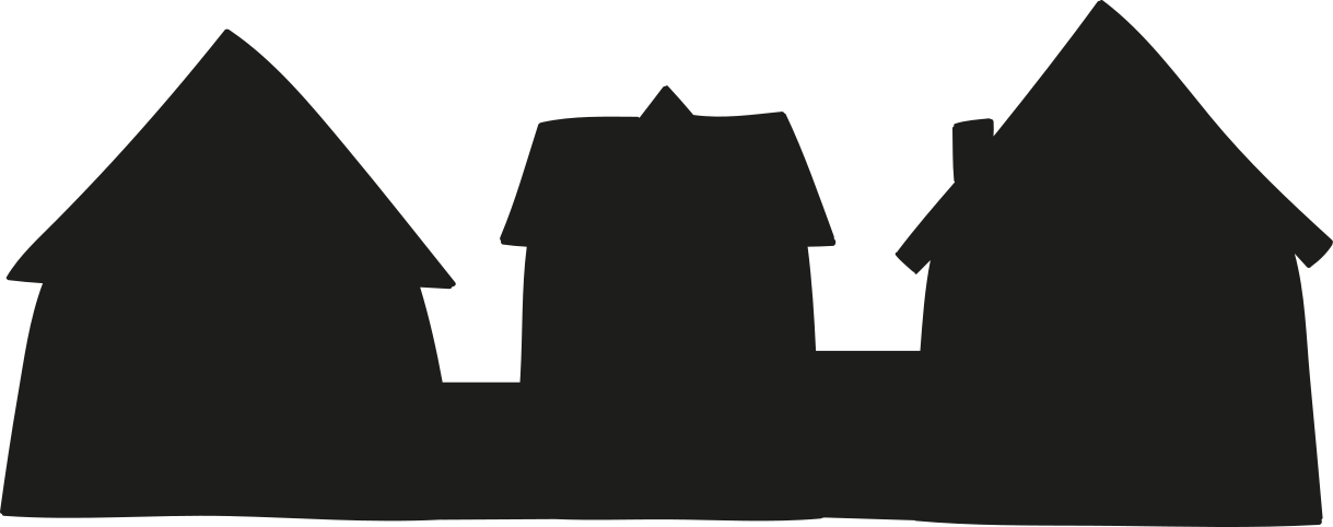 χαριτωμένα σπιτάκια γράφουν σε αυτοκόλλητο - TenStickers