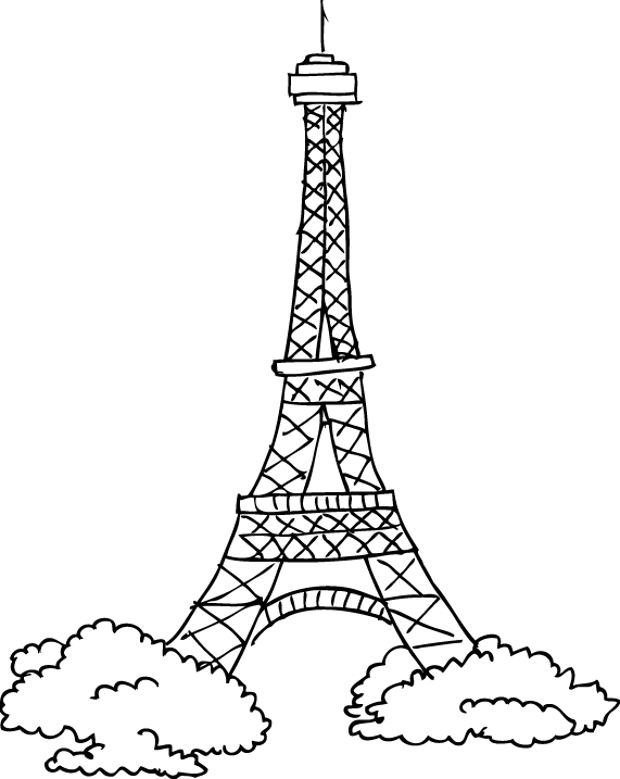 Sticker decorativo disegno Torre Eiffel - TenStickers