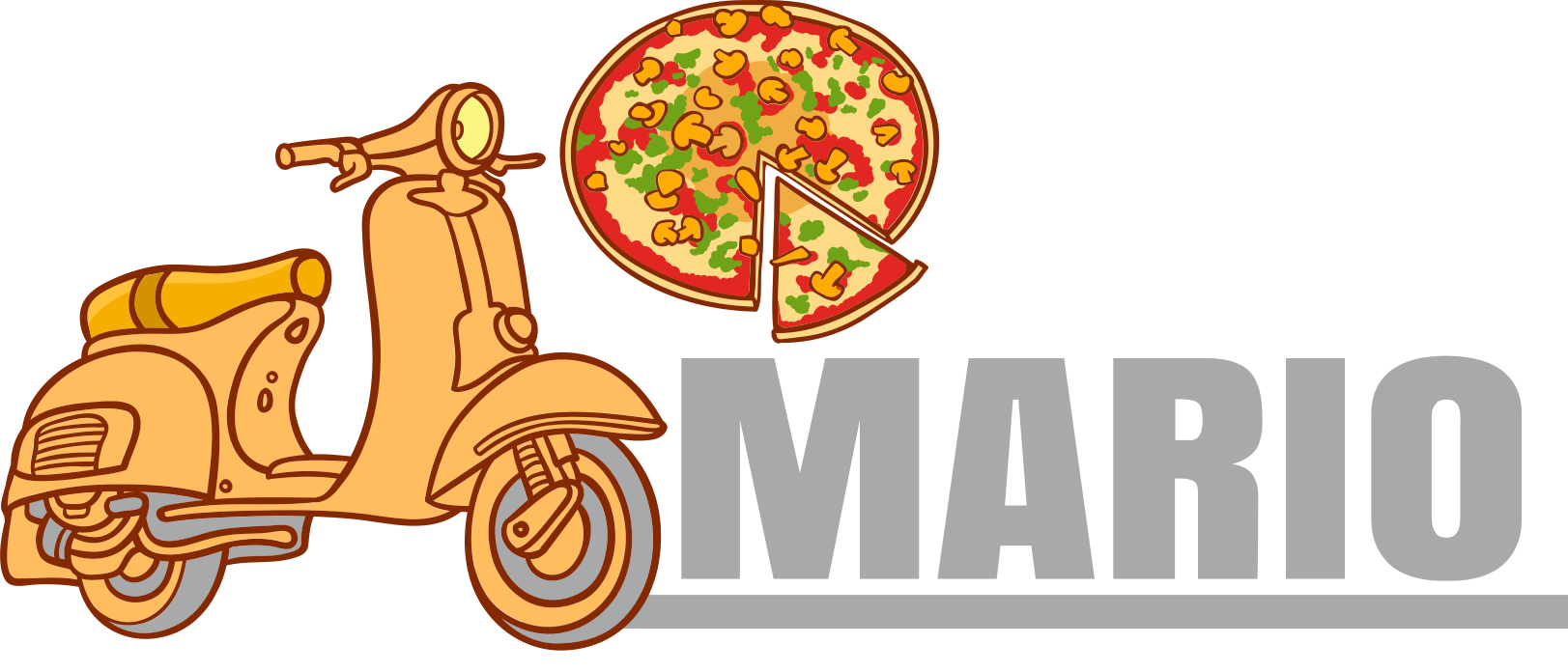 Adesivo pizza, scooter e nome personalizzato - TenStickers