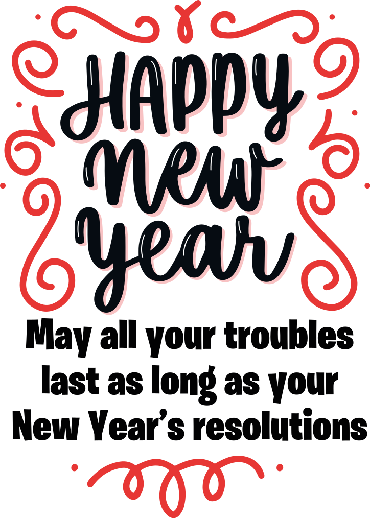 Vinilo navideño cita divertida de feliz año nuevo - TenVinilo