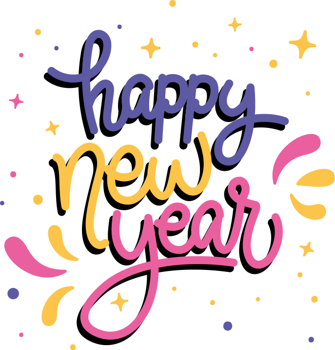 贴纸圣诞五彩缤纷的新年祝福 - TenStickers