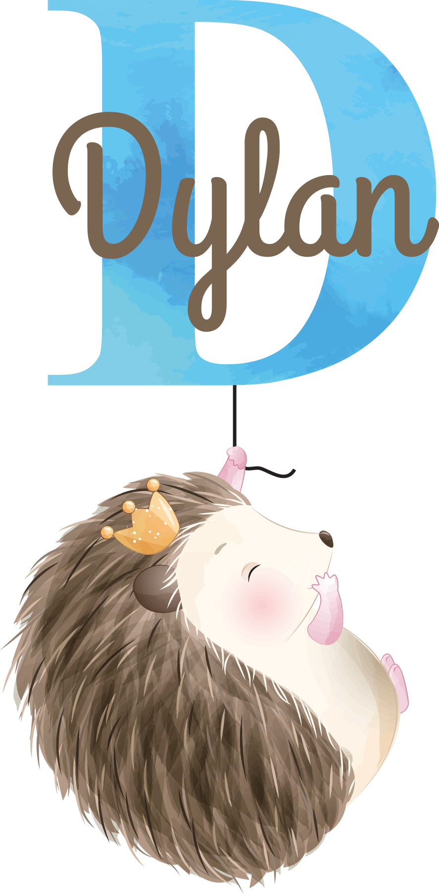 动物贴画 刺猬个性化名称 - TenStickers