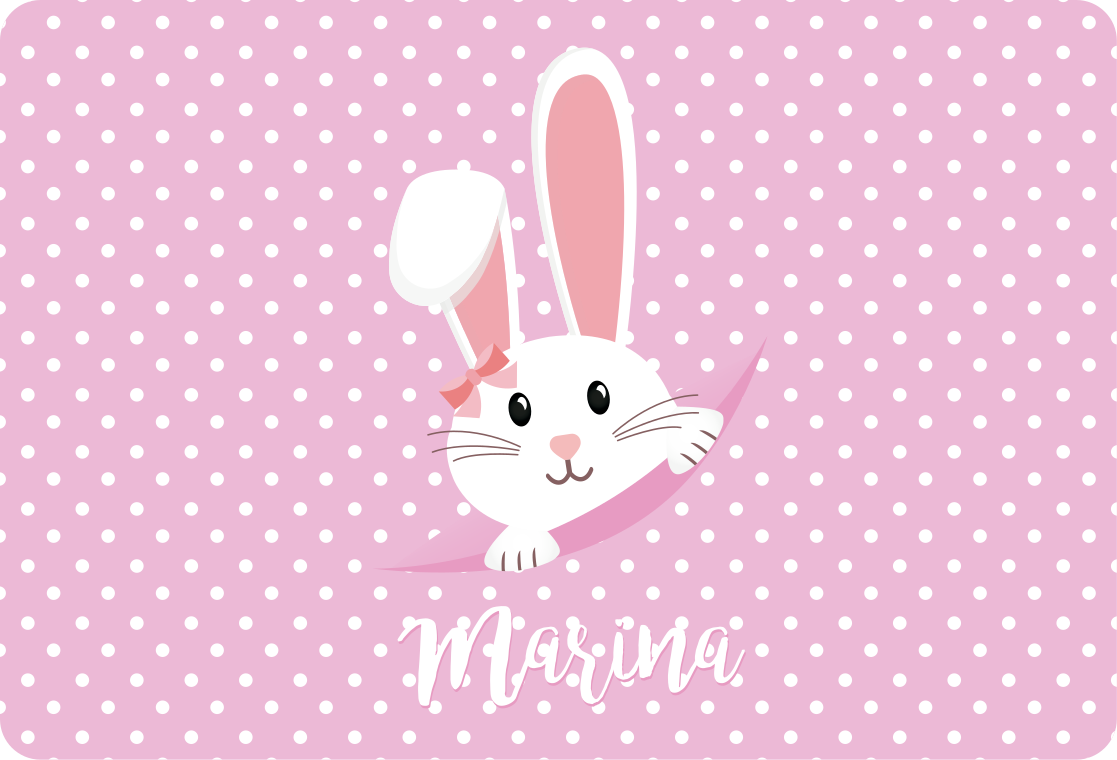 Cute bunny for girl with name laptop skin decal - TenStickers