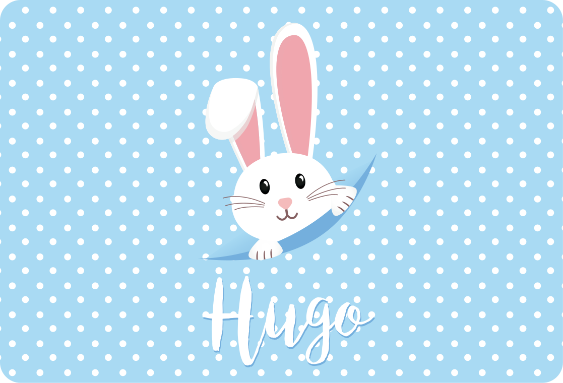 Vinilo para portátiles Lindo conejito para niño con nombre - TenVinilo