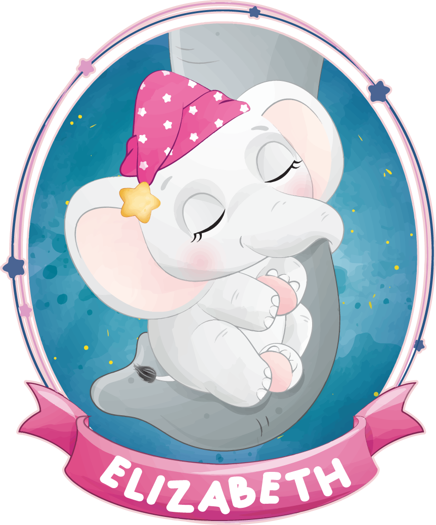 动物贴画 睡着的小象 - TenStickers