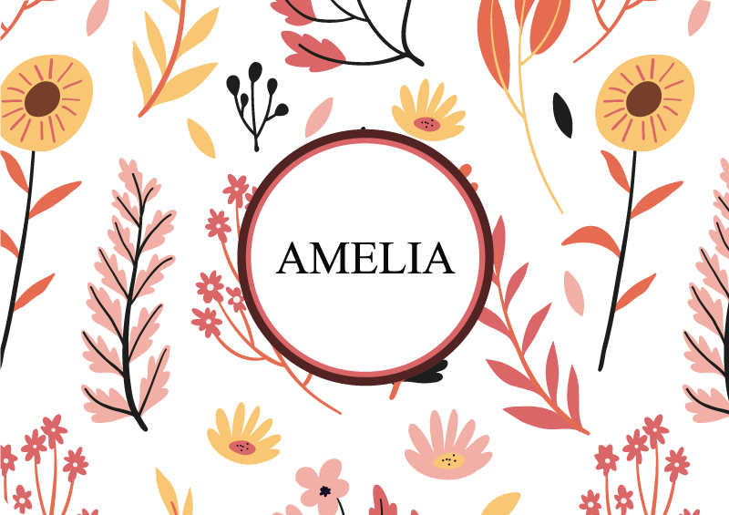 노트북용 스킨 꽃무늬 개인화 패턴 - TenStickers