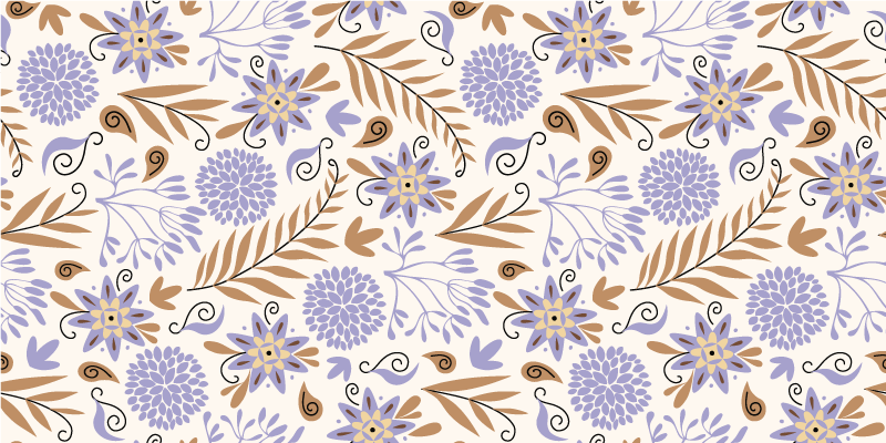 Painted vintage flowers pattern furniture decal - TenStickers