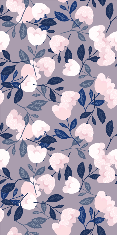 Pastel color hand painted flowers fridge decal - TenStickers