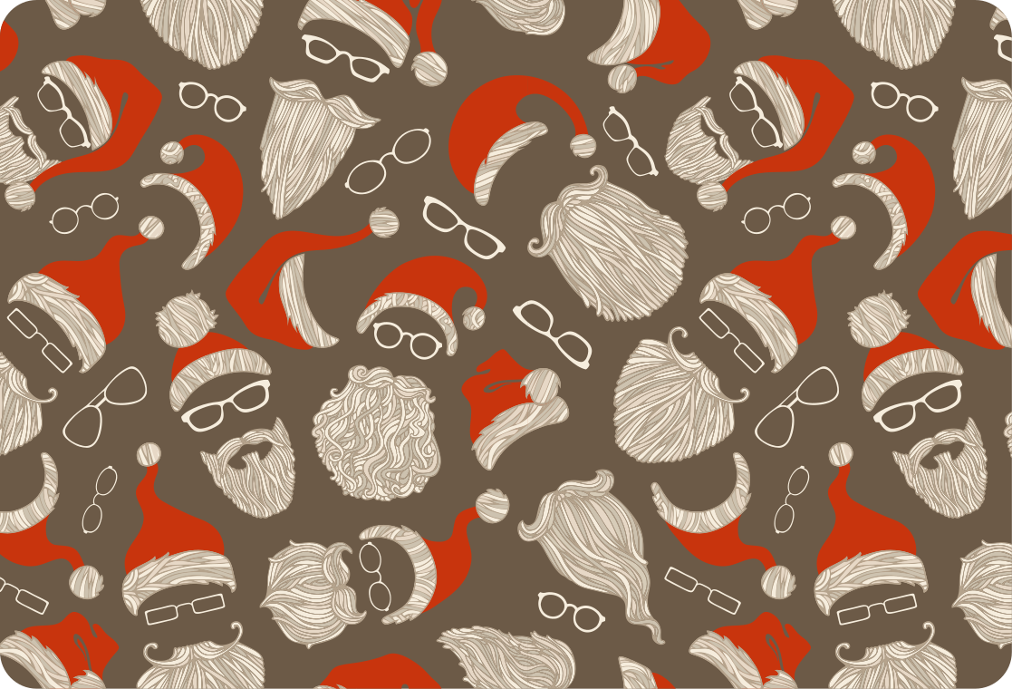 Pegatinas de navidad Patrón de cara de santa claus vintage - TenVinilo