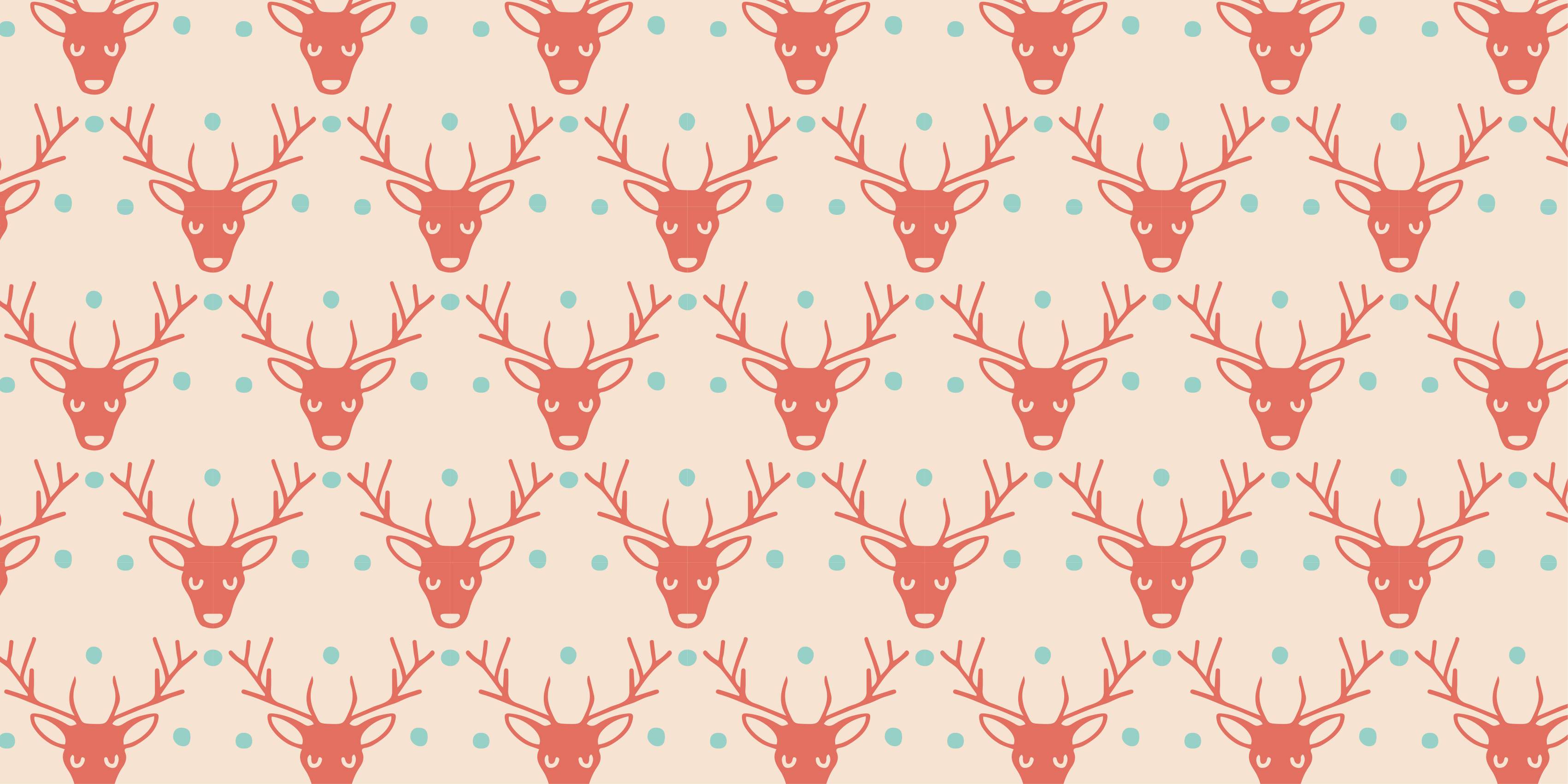 αυτοκόλλητο Χριστούγεννα μοτίβο κόκκινων ταράνδων - TenStickers