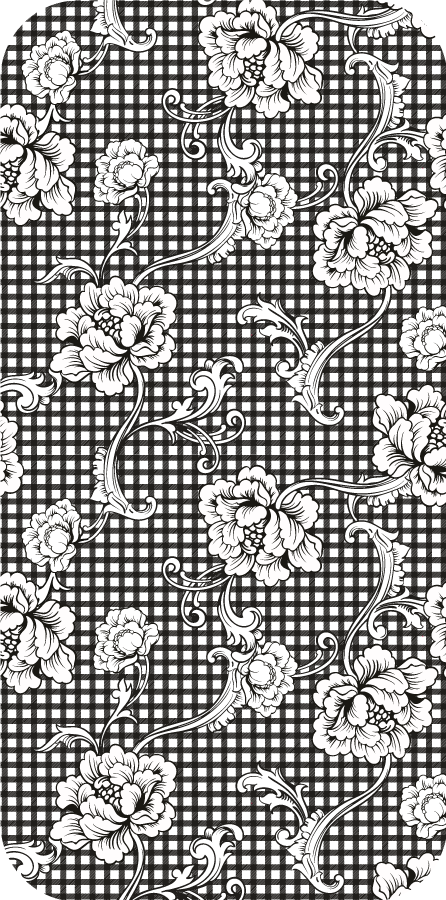 Sticker iPhone Patrón de cuadros vichy vintage en blanco y negro - TenVinilo