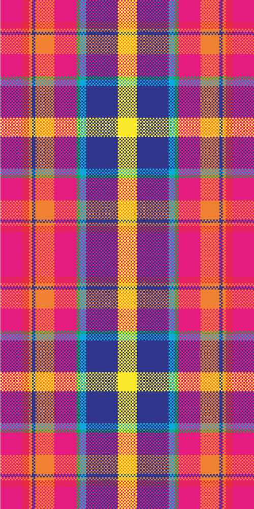 Színes gingham mintás hűtőszekrény matrica - TenStickers