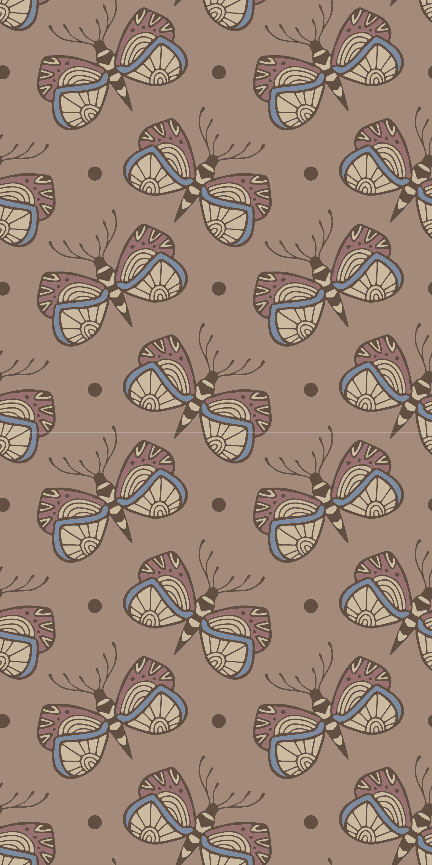 Inspirativna vintage nalepka za vrata metulj - TenStickers