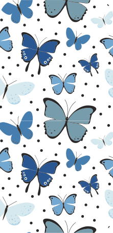 Sort og blå sommerfuglvinge huawei -mærkat - TenStickers