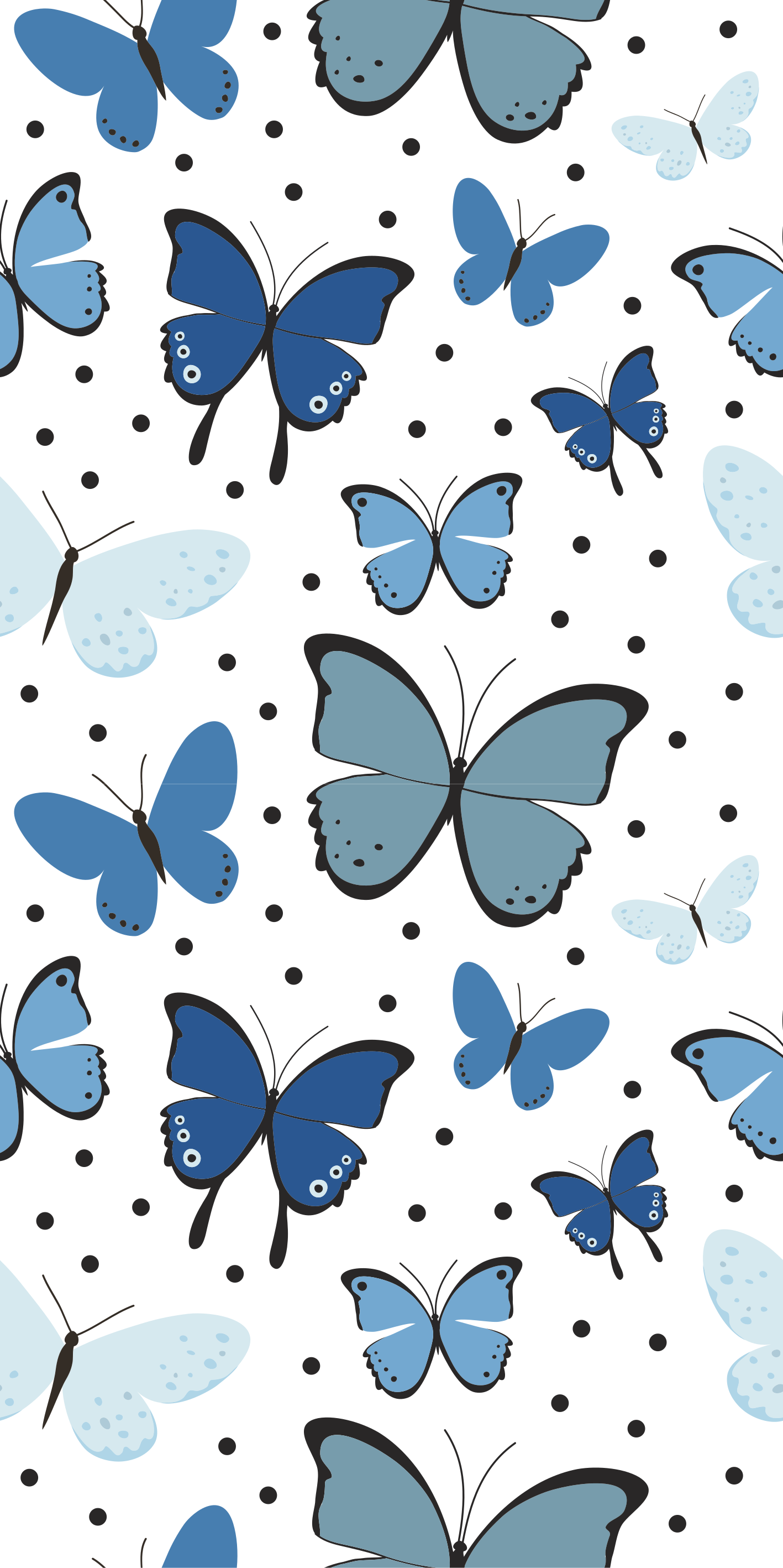 črno -modra nalepka za krila metulja - TenStickers