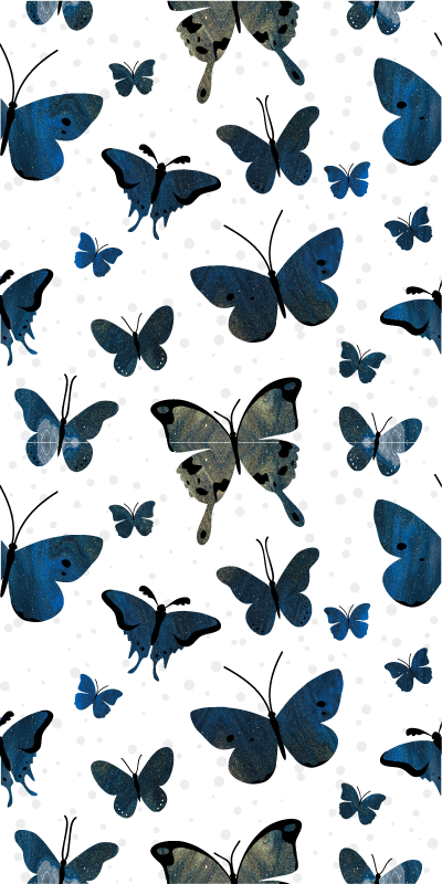 蓝色闪光蝴蝶翼窗乙烯基贴花 - TenStickers