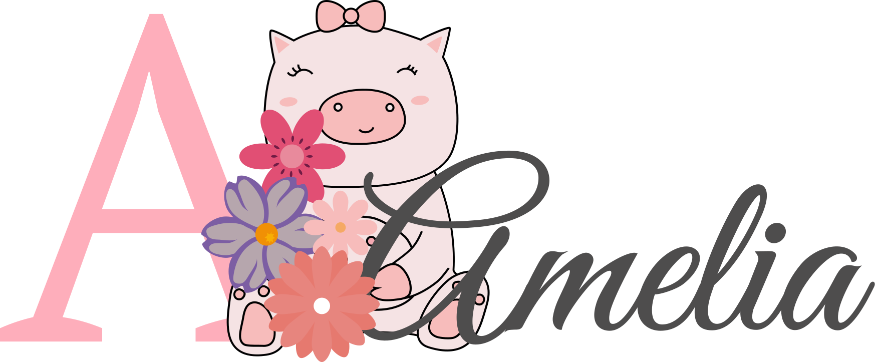 Autocollant animal de compagnie personnage de cochon mignon - TenStickers