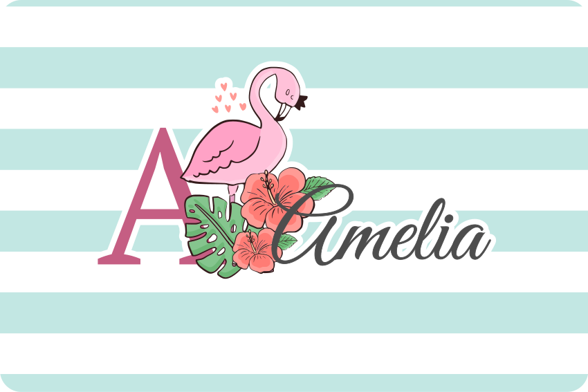 Laptop Aufkleber flamingo blumeninitiale - TenStickers