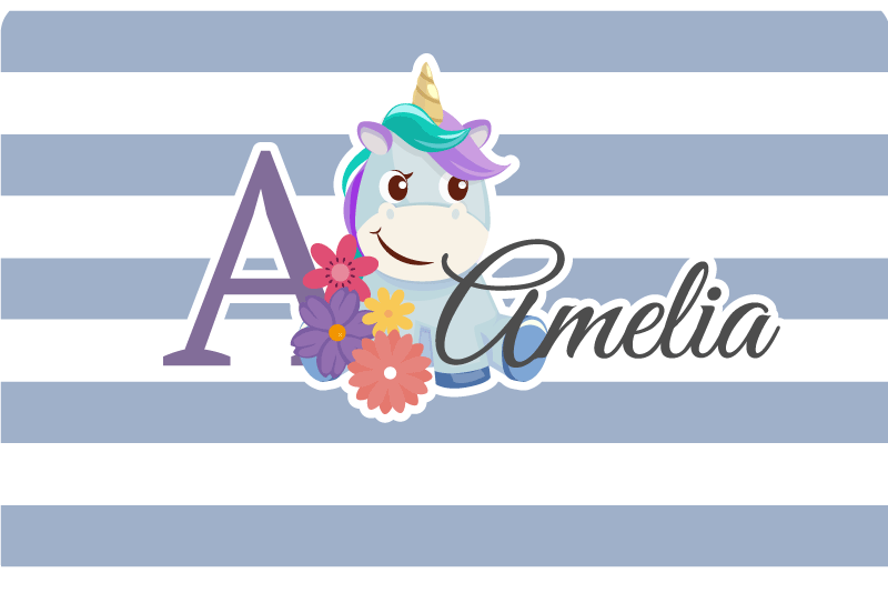 笔记本电脑皮肤 定制独角兽首字母 - TenStickers