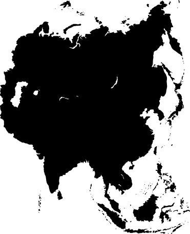 アジア地図シルエット壁ステッカー Tenstickers