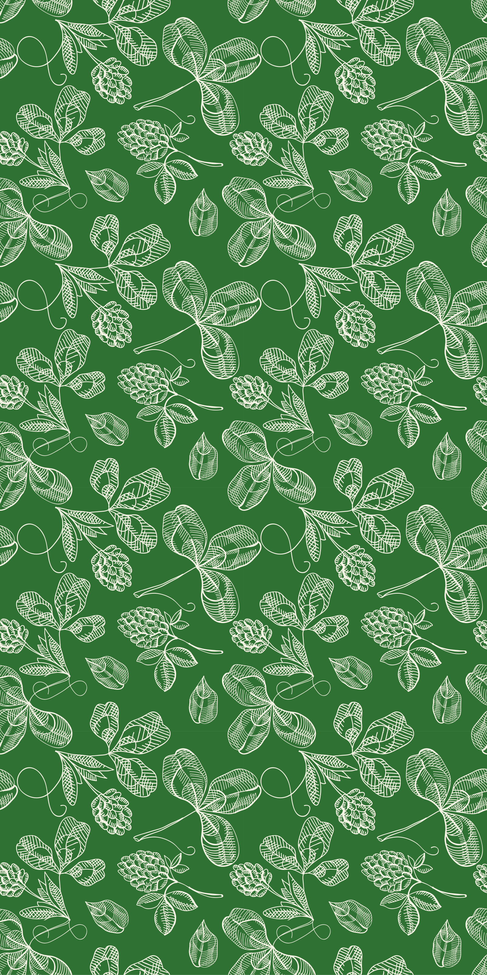 Green magnolia twig pattern fridge decal - TenStickers
