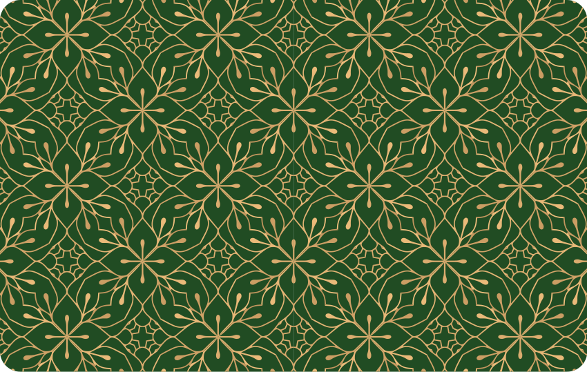Elegant green and gold pattern laptop skin - TenStickers