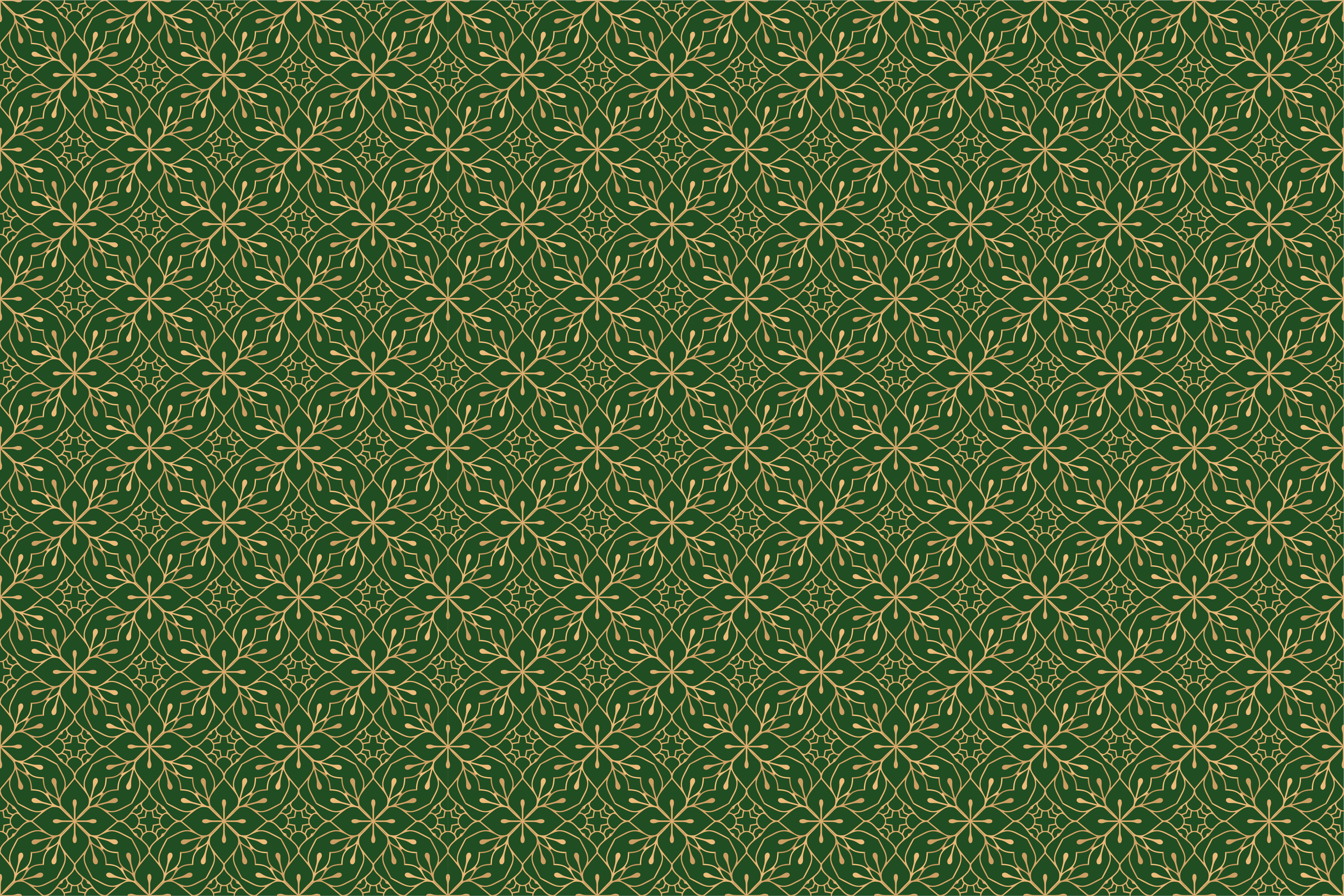 Naklejka na prysznic Elegancki zielony i złoty wzór - TenStickers