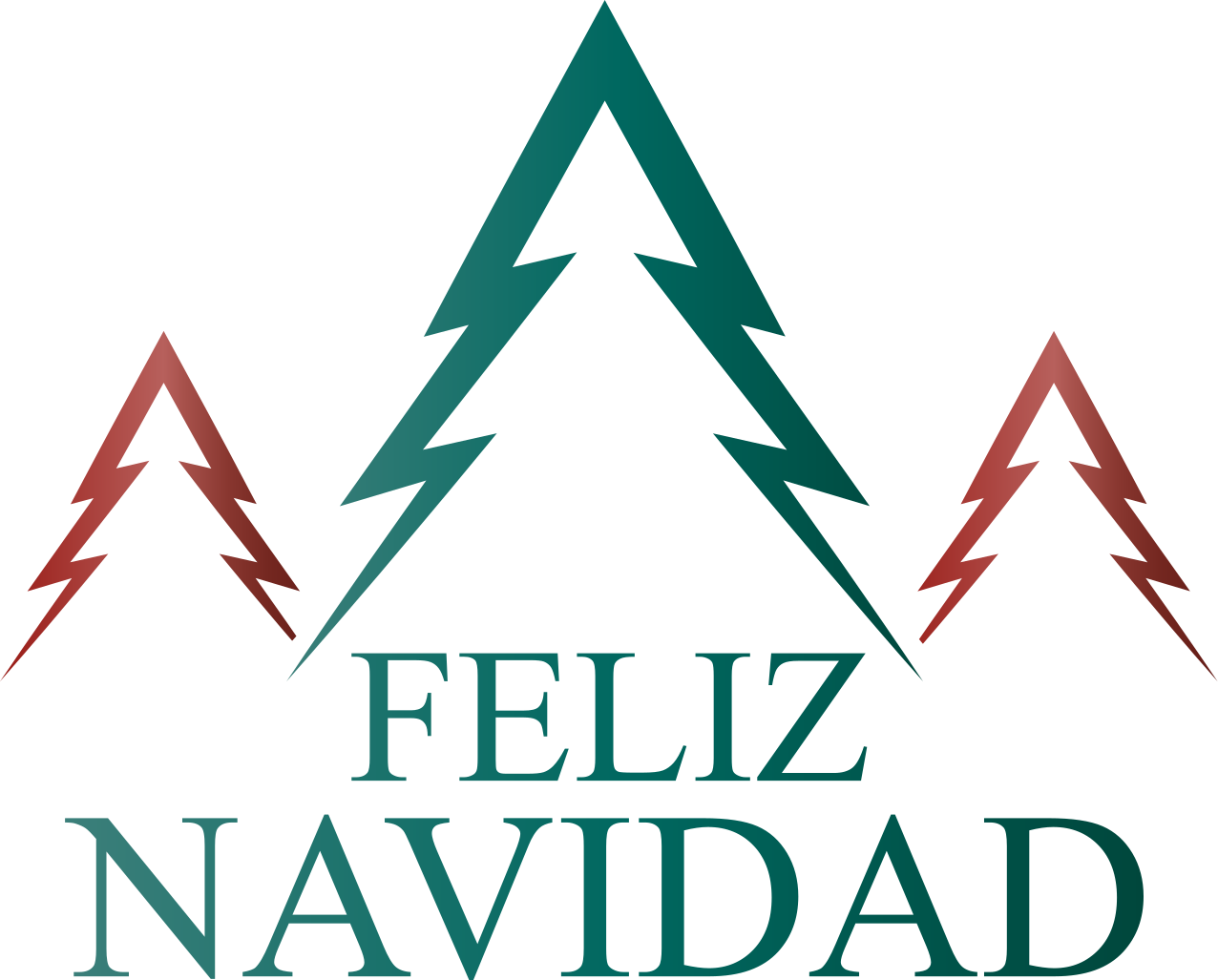 Pegatinas de navidad Rojo, verde, navidad, dorado, árboles - TenVinilo