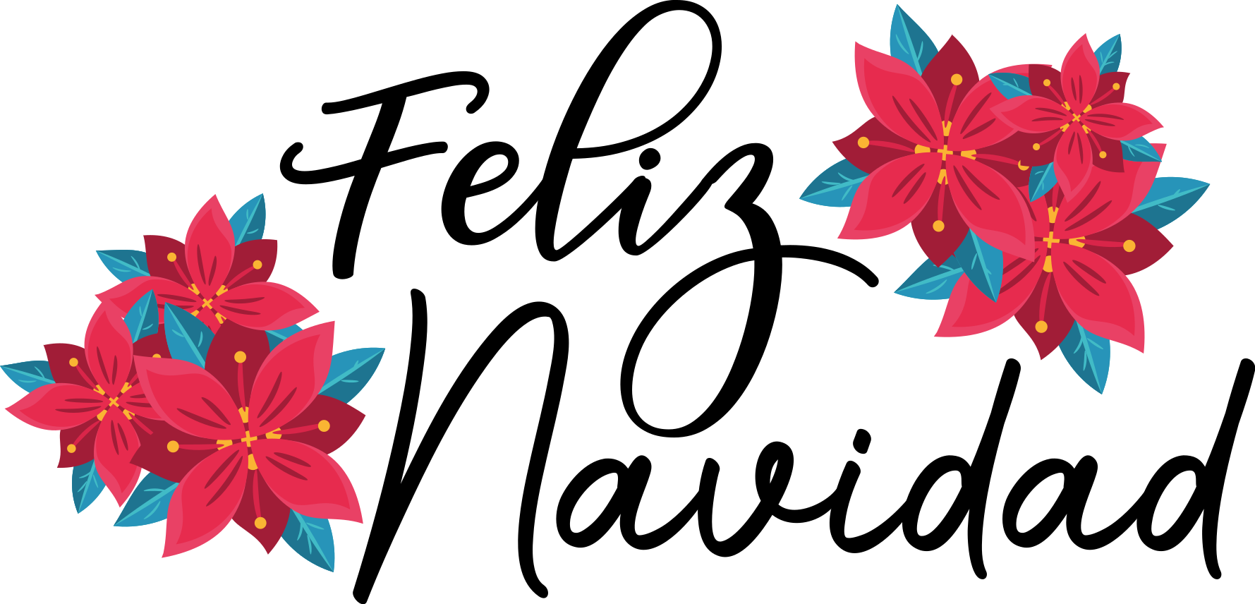 Pegatinas de navidad Feliz navidad festival decorativo con texto - TenVinilo