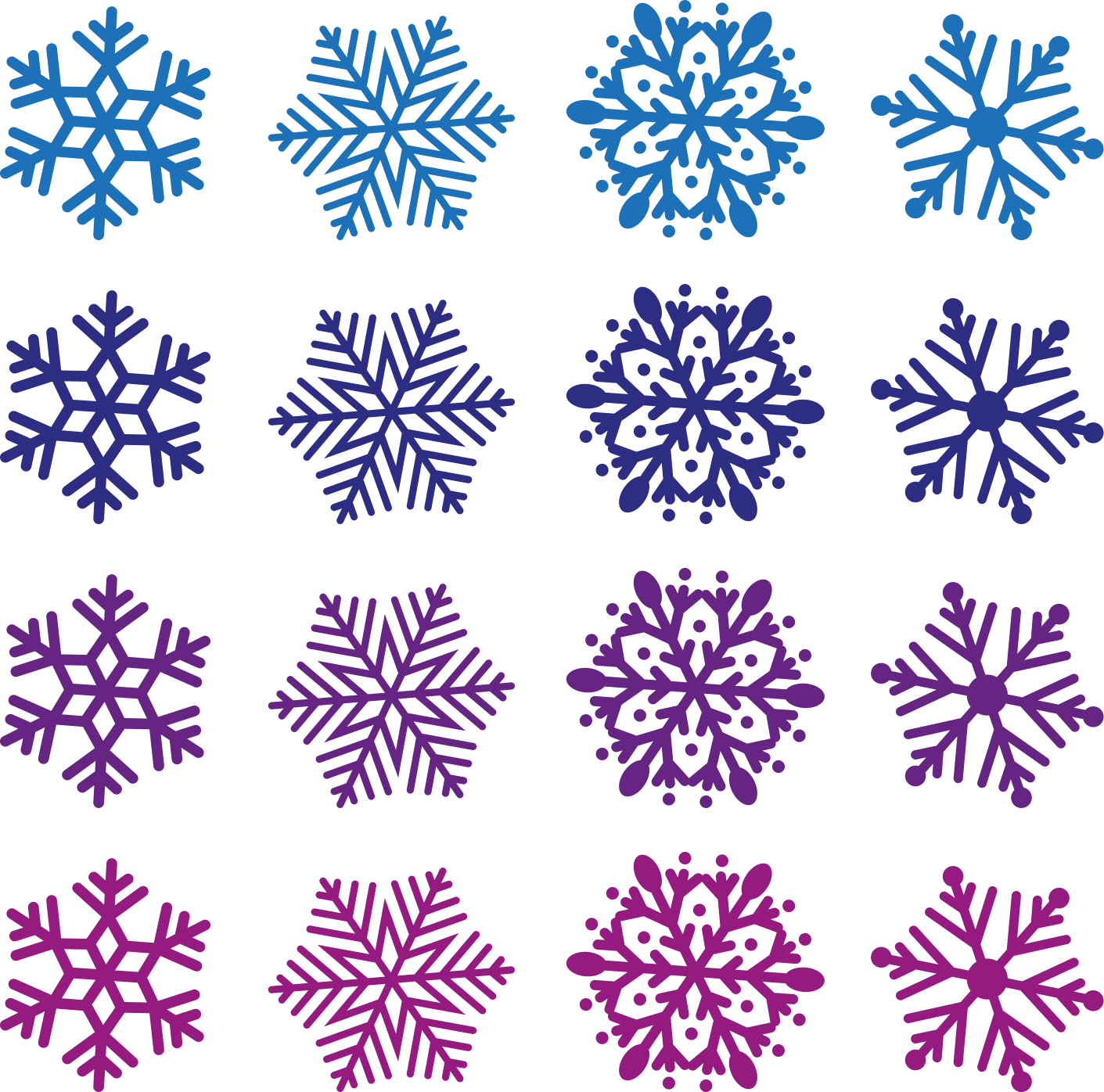 自然贴纸色彩缤纷的雪花图案 - TenStickers