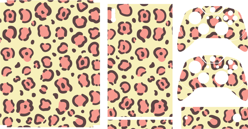 Gul och rosa leopardhudmönster xbox -dekal - Tenstickers