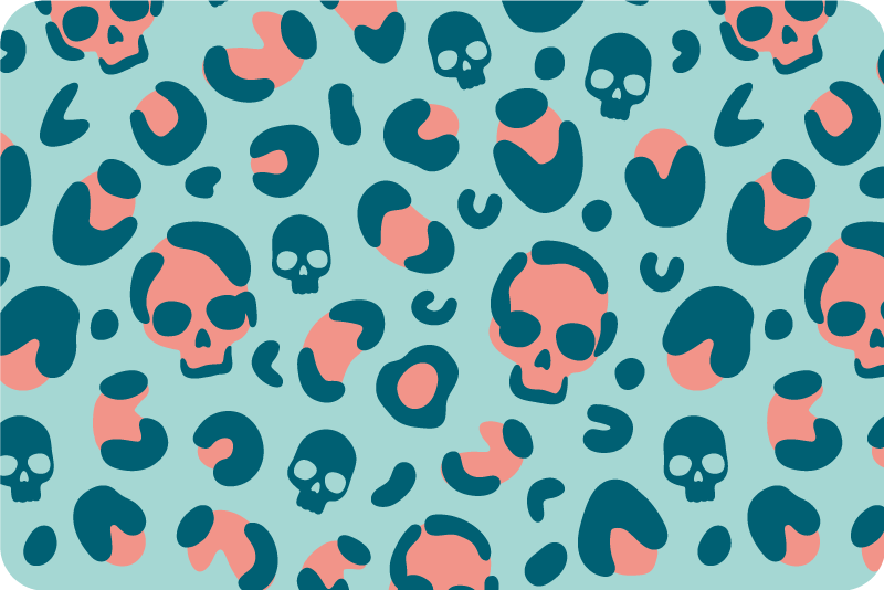 노트북용 스킨 두개골과 표범 무늬 - TenStickers