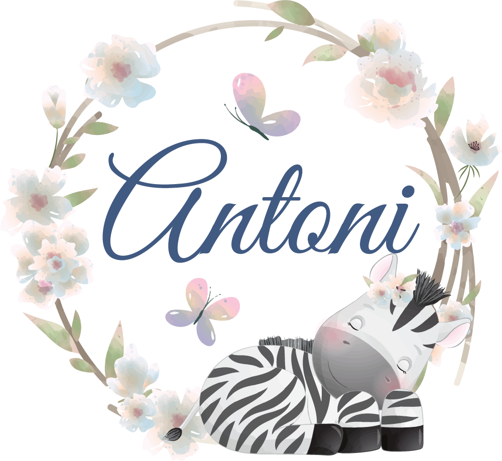 Muurstickers meisjeskamer zebra met naam, - TenStickers