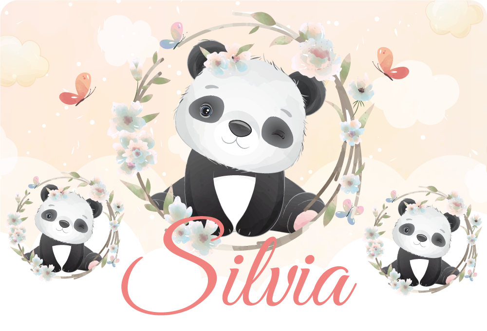 Adı laptop derileri ile sevimli hayvanlar panda - TenStickers