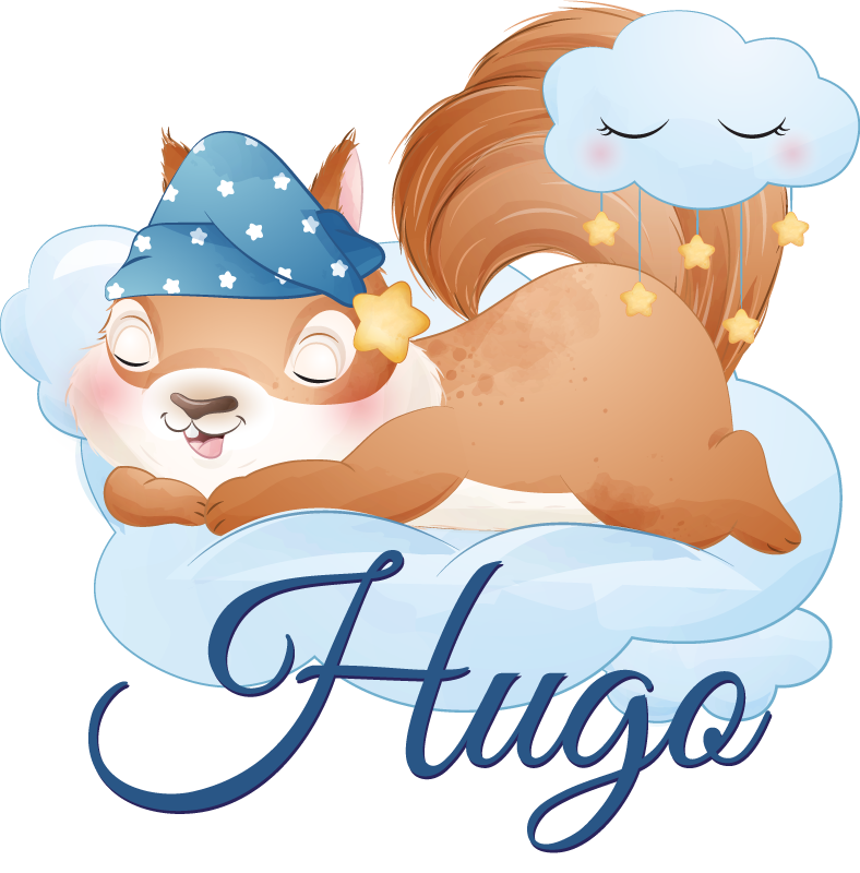 Vinilo infantil linda ardilla dormida - TenVinilo